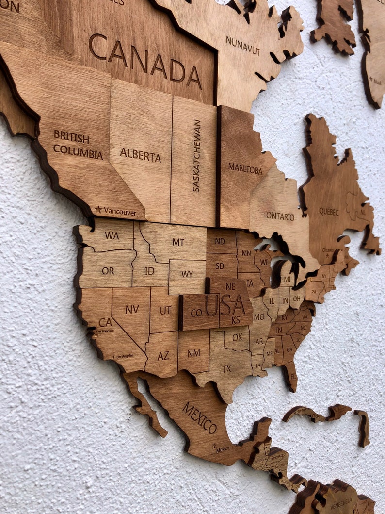 Walnut Wood Map Wooden Wall Map - Il 794xN.3427289375 Hgc9 