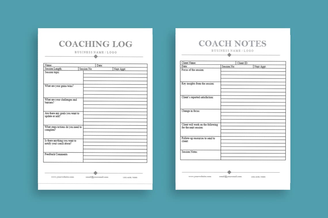 Coaching Log and Coach Notes Template 2 Forms Client Etsy Coaching Log and Coach Notes Template 2 Forms Client Etsy