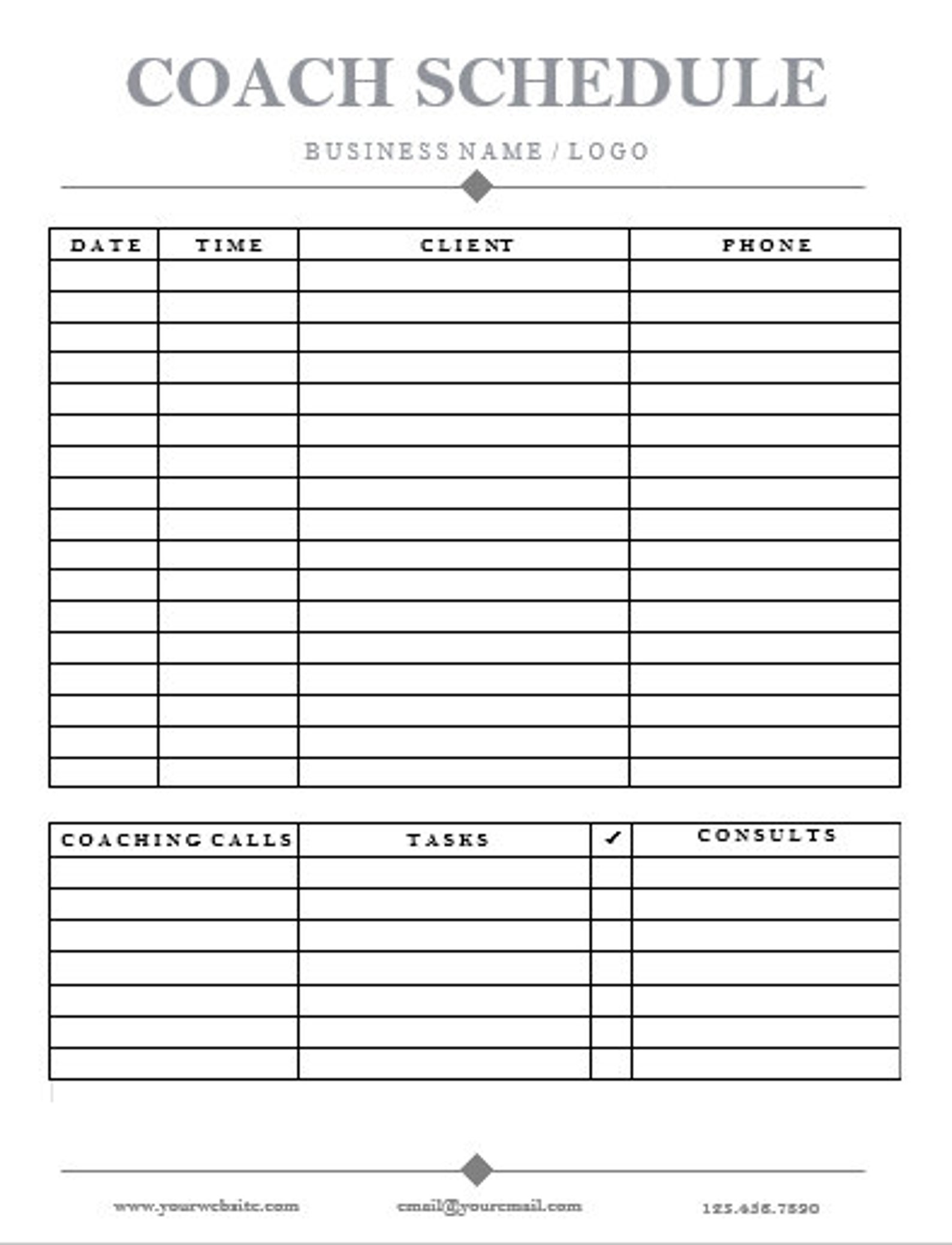 Life Coach Appointment Scheduler and Life Coach Weekly Planner Etsy