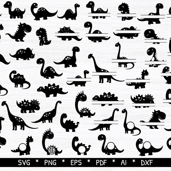 Baby dinosaur svg, dinosaur svg, Split baby dinosaur svg, Dino Svg, dinosaur monogram svg, Jurassic Clipart svg, Files for Cricut,Silhouette