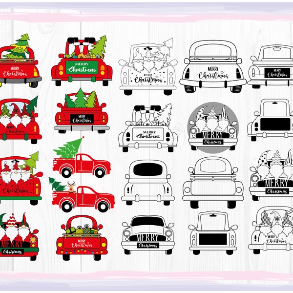 Christmas Truck SVG Bundle | Weihnachtsbaum Svg | Weihnachtswichtel svg | Roter Lastwagen Bauernhaus | Santa svg | Wichtel Svg | Sofortiger Download.