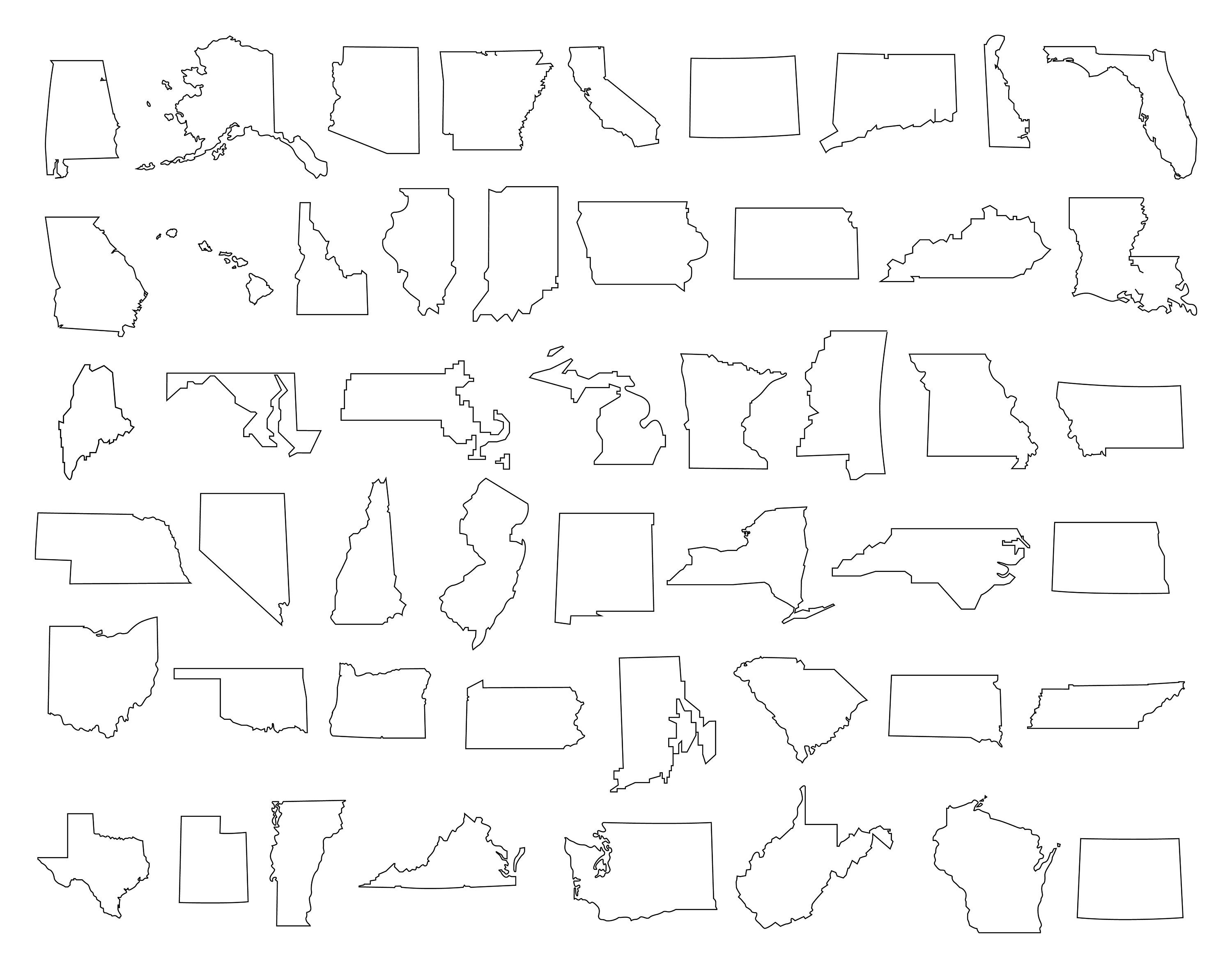 50 States SVG Bundle 50 States Outline SVG Bundle 50 States Etsy India