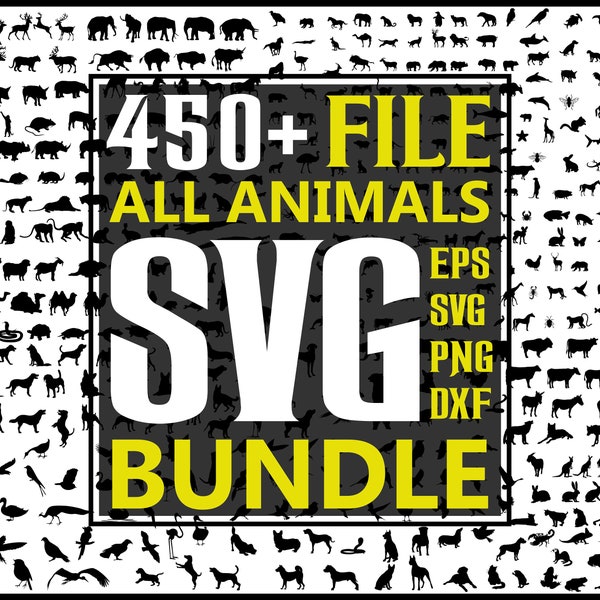 450+ Animals Svg Bundle, Animals Silhouette Mega Pack, Animals Silhouette Svg, Animal svg,birds svg,Dogs svg,animals vector,Instant Download