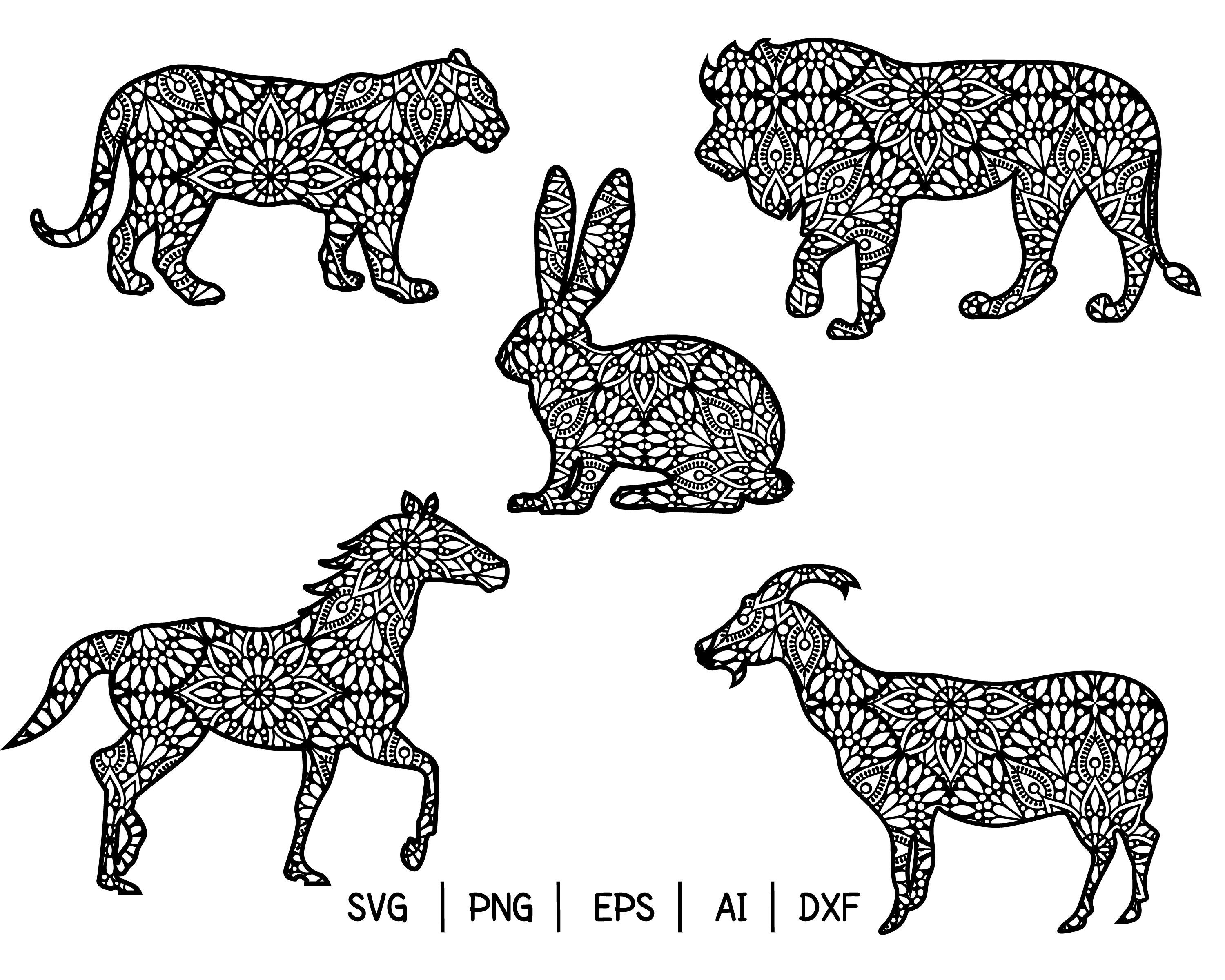 Animal Mandala svg animal svg bundle mandala svg Animal Etsy