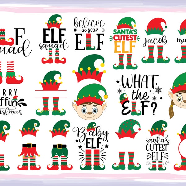 Christmas Elf SVG | Elf svg | Elf Hat Svg | Elf Monogram svg | Elf Feet SVG | Christmas svg | Elf quotes | Cute elf Instant Digital Download