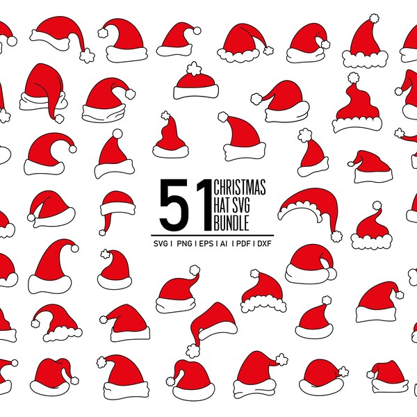 Christmas hat svg bundle, Santa Hat SVG Bundle, santa hat svg, christmas svg, Santa Hat Clipart, Digital File, Cricut Svg I Instant download