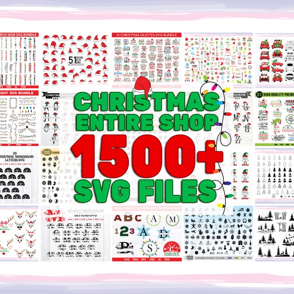 1500+ Christmas Mega SVG Bundle | Entire Shop Christmas SVG Bundle | Christmas svg | Christmas monogram | Christmas Porch | Christmas quotes