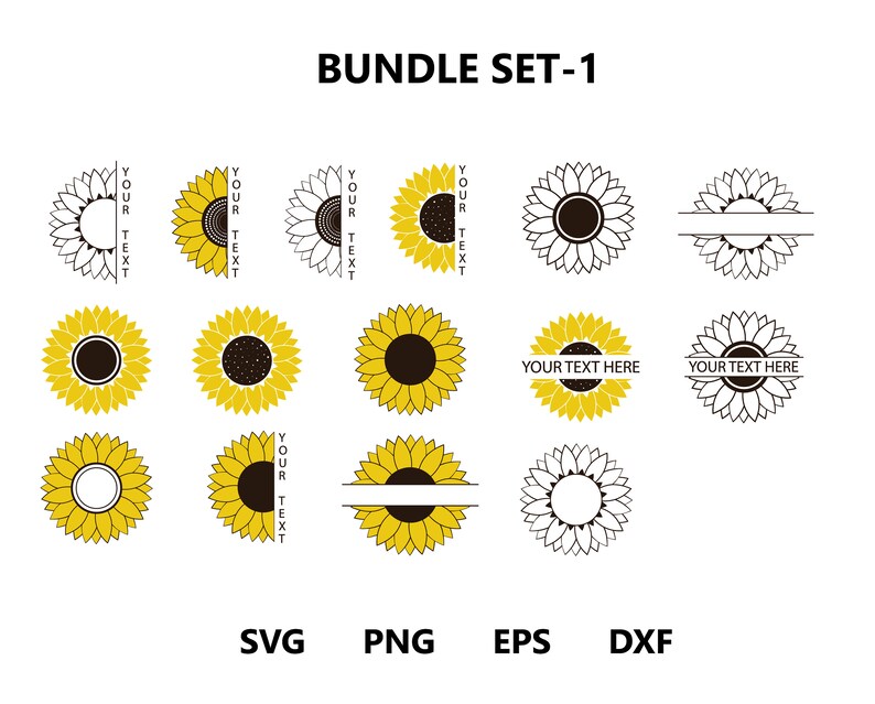 Free Free 295 Cricut Half Sunflower Svg SVG PNG EPS DXF File