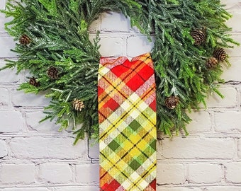 MULTI PLAID METALLIC wreath sash, Wreath Sash, Wreath Sash, Door Hanger, Blanks for Embroidery, Home Decor, Easter, Holiday, gender reveal