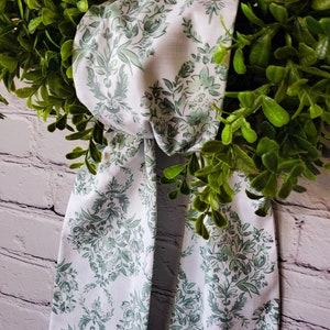 WREATH SASH, Sage toile, chinoiserie inspired, summer decor, wedding decor, front door decor