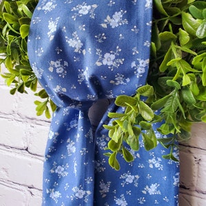 FRENCH BLUE FLORAL, Wreath sash, front door decor, French blue