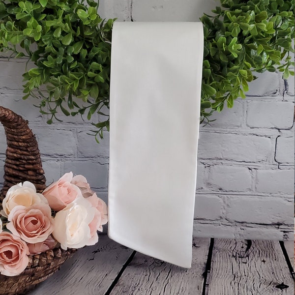 WHITE SOLID Wreath Sash, Wreath Sash, Door Hanger, Blanks for Embroidery, Home Decor, Easter