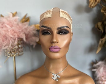 Velvet Wig Grip Cap with Adjustable Band & Swiss Lace