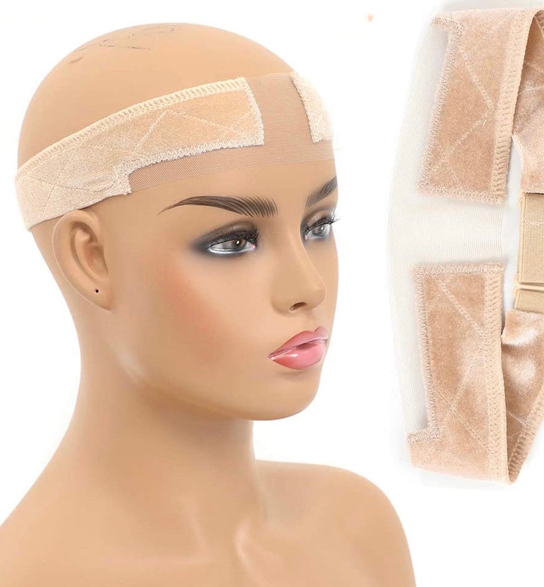 Milano Collection Lace Wig Grip Band, Nude, 2 Pack, Reinforced Swiss Lace