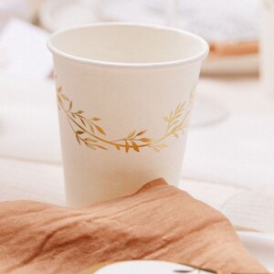 Witte en gouden Jolis Brins bekers x8