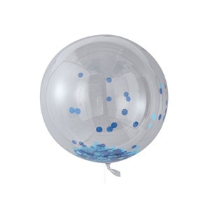 Riesiger blauer Konfetti-Ballon (pro 3) – 90 cm
