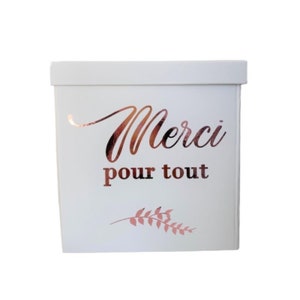 Urne rose gold et blanche "merci pour tout"