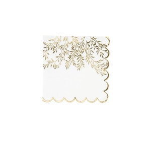 White and gold napkins Jolis Brins x16