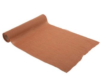 Chemin de table mousseline Terracotta