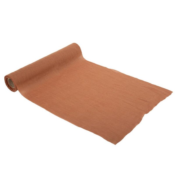 Chemin de table mousseline Terracotta