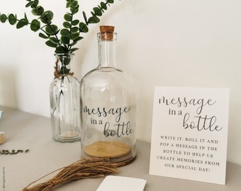 Alternative livre d'or de mariage - Bouteille à messages