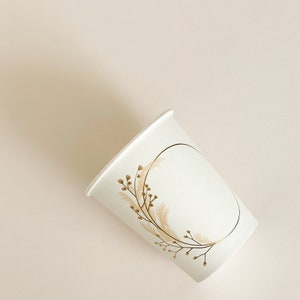 Bicchieri di carta con pampas e fiori - rosa e oro x8