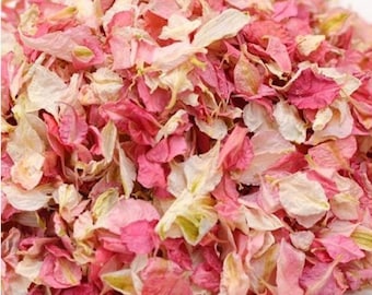 Confettis de fleurs séchées biodégradables roses blush