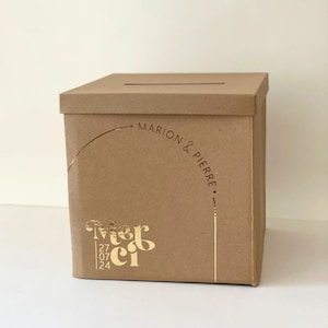 Urna minimalista in carta kraft per matrimonio - Curve