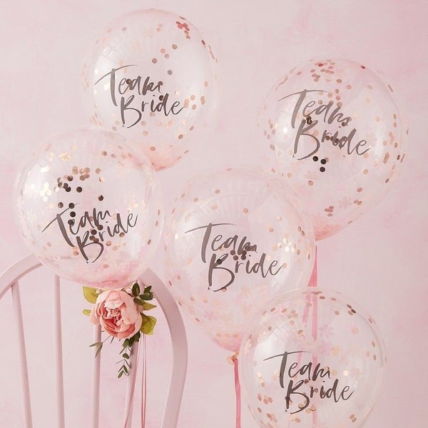 EVJF Konfetti-Luftballons – Team Bride (pro 5)