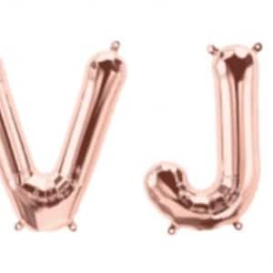 Globos con letras EVJF oro rosa - 40 cm