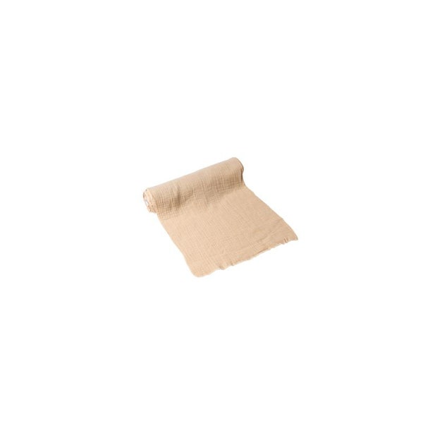 Chemin de table gaze de coton beige