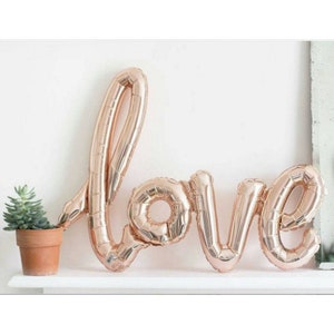 Globo Love de oro rosa - 73 cm