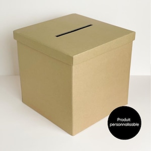 Urna de boda kraft personalizable - Flores silvestres