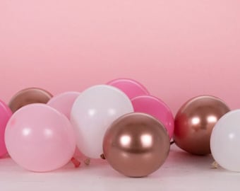 Ballons de baudruche rose, fushia et rose gold x40