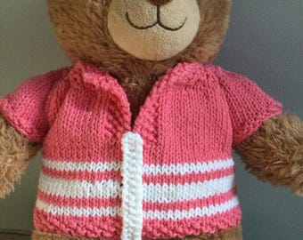 Handknitted cotton sweater for a 14/15 inch bear
