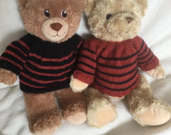 Striped sweater for a 14 inch bear
