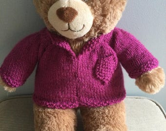 Handknitted sweater for a 14 inch bear