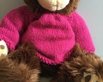 Handknitted sweater for a 17 inch bear