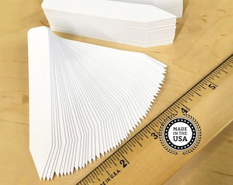 PREMIUM White Plastic Pot Stakes 4" X 5/8" Plant Tags Markers and Labels - Nursery Garden Tree Labels - Waterproof & Writeable *USA MADE*