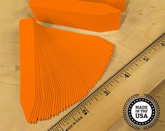 Premium Orange Plastic Pot Stakes 4" X 5/8" Plant Tags Markers and Labels, Nursery Garden Tree Labels - Waterproof & Writeable *USA MADE*