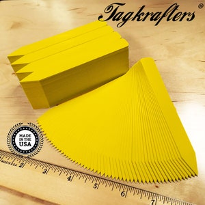 Marcadores y etiquetas para plantas de plástico PREMIUM de 5" x 5/8" en color amarillo - Etiquetas para árboles de vivero - Resistentes al agua y escribibles *FABRICADOS EN EE. UU.*