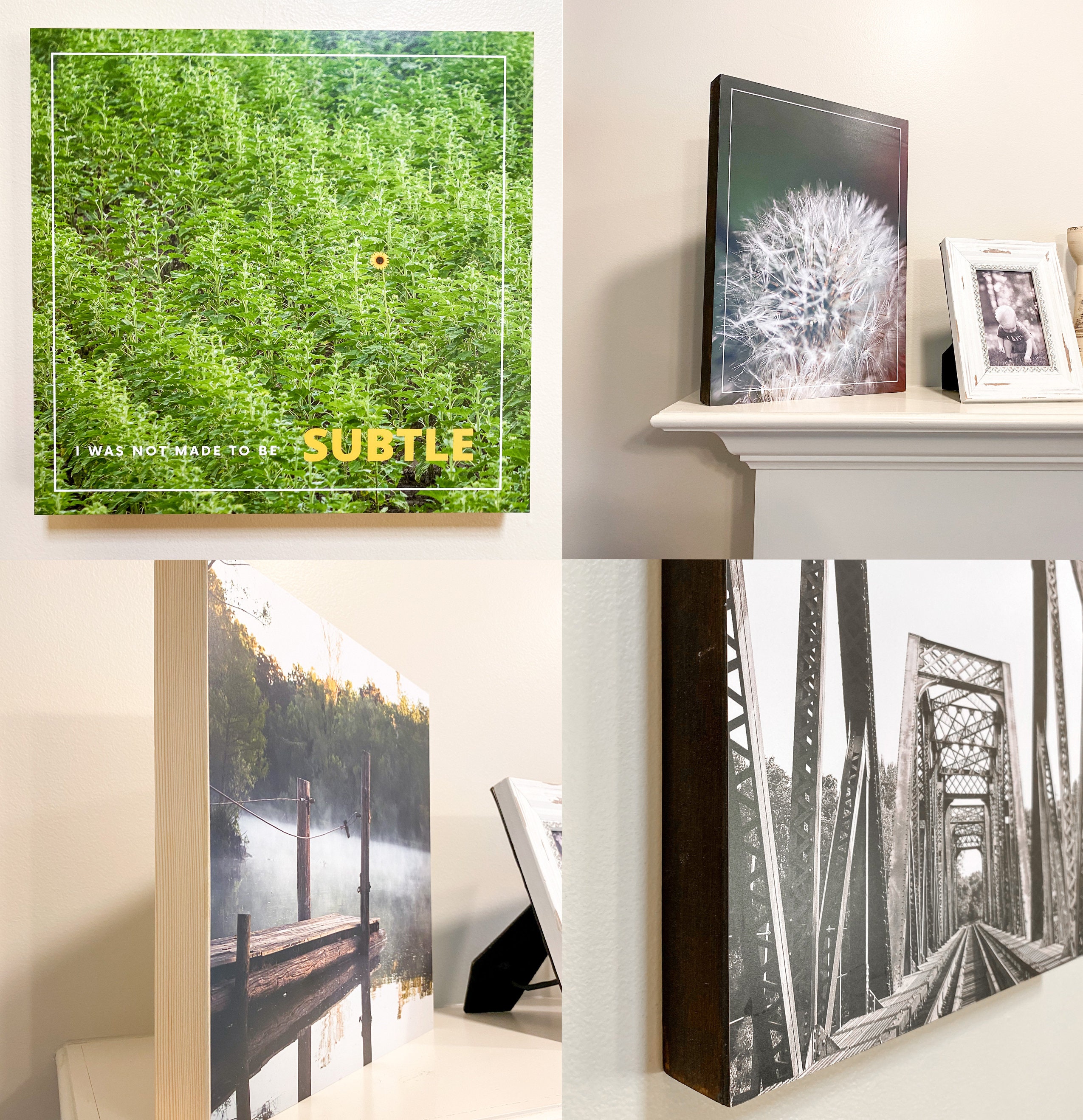 Personalized Wood mounted prints. Made to order. Etsy