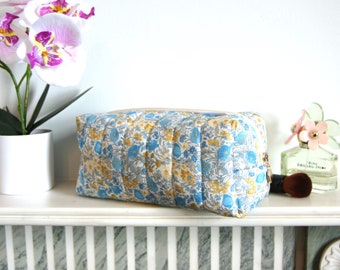 Quilted Liberty Print Box-Style Toiletry Washbag (optional personalisation, and choice of prints/sizes)