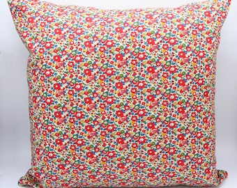 Liberty Arts Fabric Cushion Cover 'IANTHE FLOWERS LINEN TWILL PAPRIKA' 18" Liberty Arts Fabric Cushion Cover 'IANTHE FLOWERS LINEN TWILL PAPRIKA' 18"