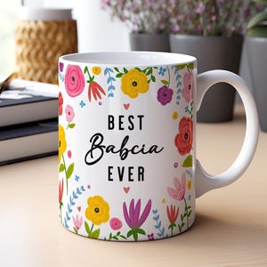 Best Babcia Mug, Polish Grandma Gift, Grandma Gift Idea, Babcia Baby Reveal, Busia Grandma Mug, Polish Gifts, Grandmother Heart Mug, Dziadek