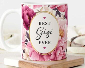 Best Gigi Ever Peony Mug, Grandma Gift