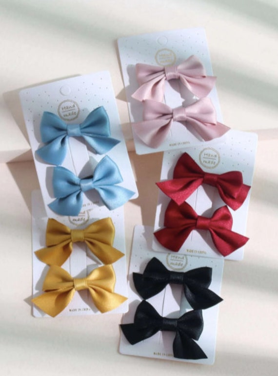 10Pcs/set small Baby Girls kids Ribbon Hair clip Bows clips cute bow School  Pins