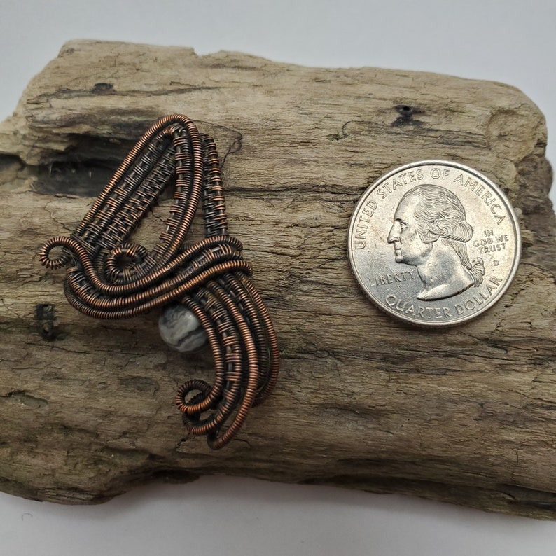 Copper Wire Weaving Wrapped Picasso Jasper Pendant