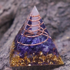 Ametist Orgonit Pyramid Reiki Healing Orgon Pyramid