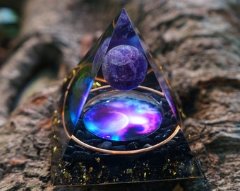 Orgonit-Pyramide der Galaxy-Serie, Reiki-Heil-Chakra-Meditations-Orgon, Geschenk für Ihn